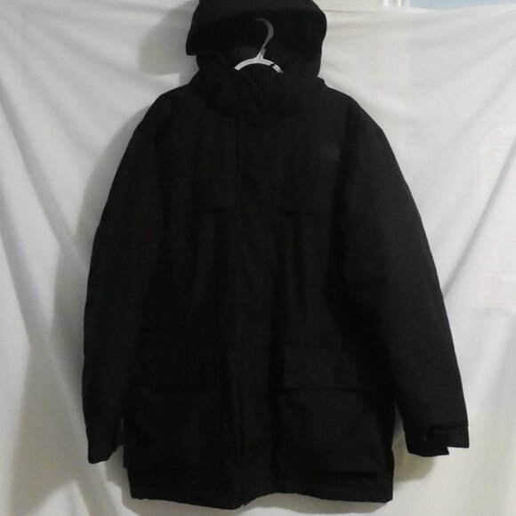 THE NORTH FACE | mens Large | Black Hooded Winter Parka | Removeable Hood - Picture 1 of 15
